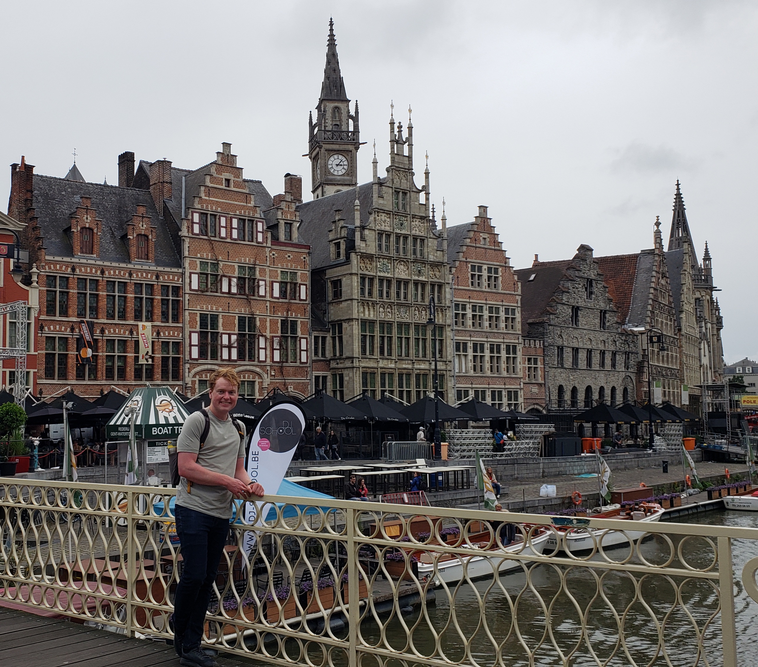 Andrew cycling in Ghent